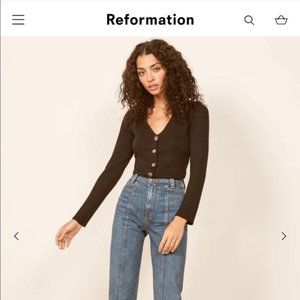 Reformation Jeans Black Iris Top